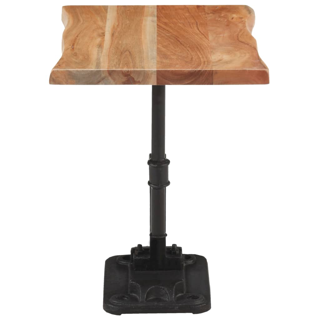 Tavolino Legno Chiaro 45x35x48 cm Legno Massello Acacia e Ghisa