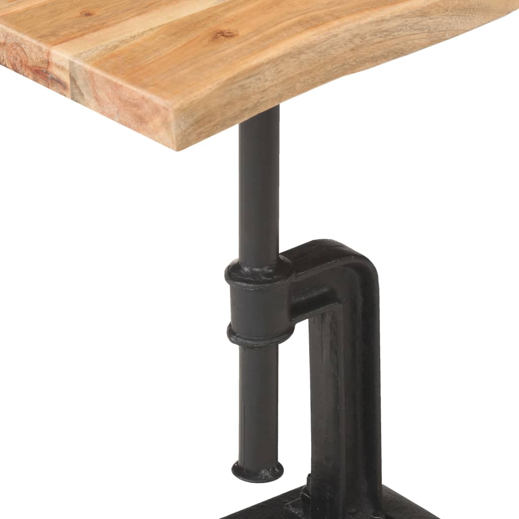 Tavolino Legno Chiaro 45x35x48 cm Legno Massello Acacia e Ghisa