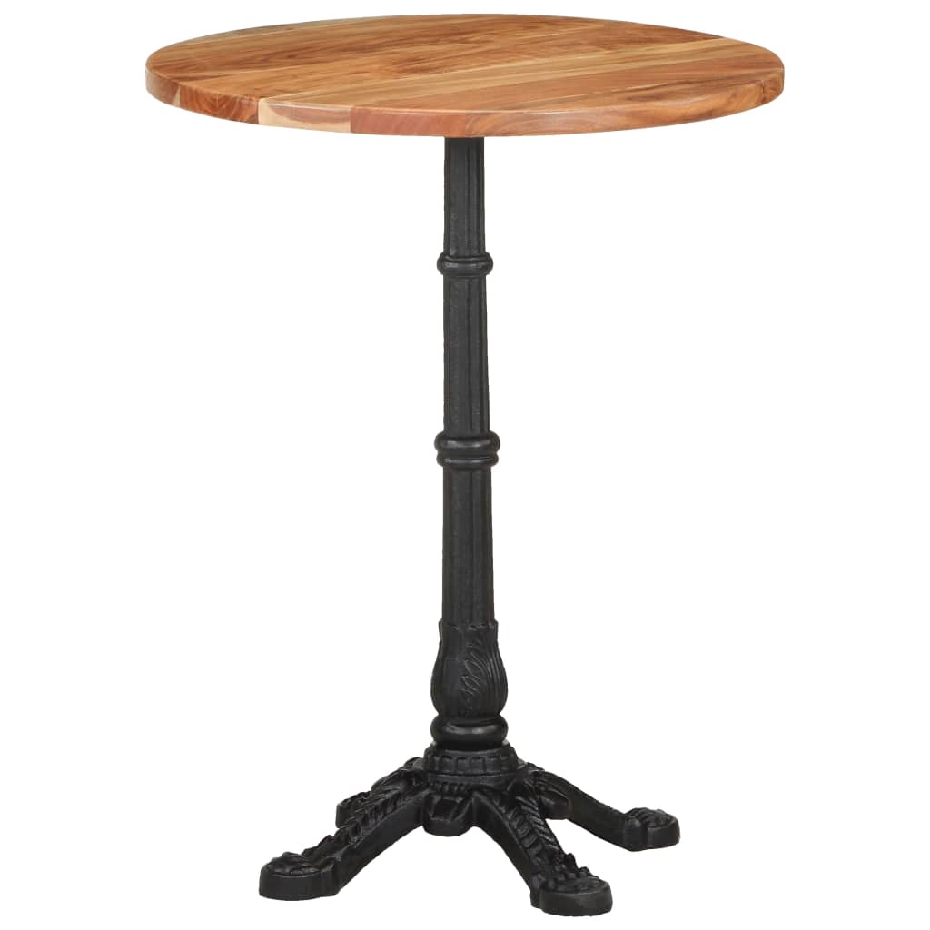 Tavolino da Bistrot Ã˜60x76 cm in Legno Massello di Acacia