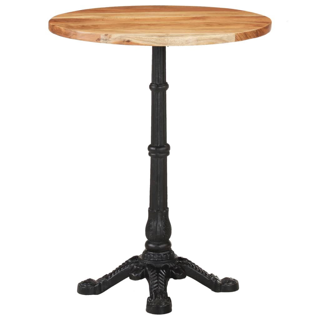 Tavolino da Bistrot Ã˜60x76 cm in Legno Massello di Acacia
