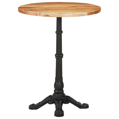 Tavolino da Bistrot Ã˜60x76 cm in Legno Massello di Acacia