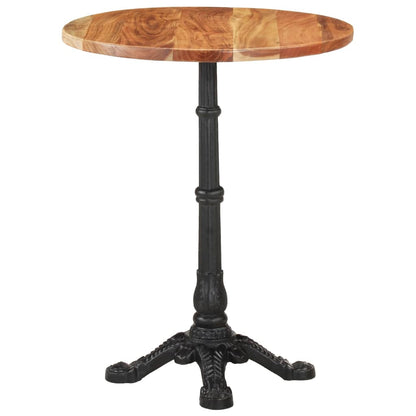 Tavolino da Bistrot Ã˜60x76 cm in Legno Massello di Acacia