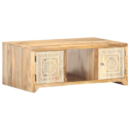 Tavolino da Salotto 90x50x35 cm in Legno Massello di Mango