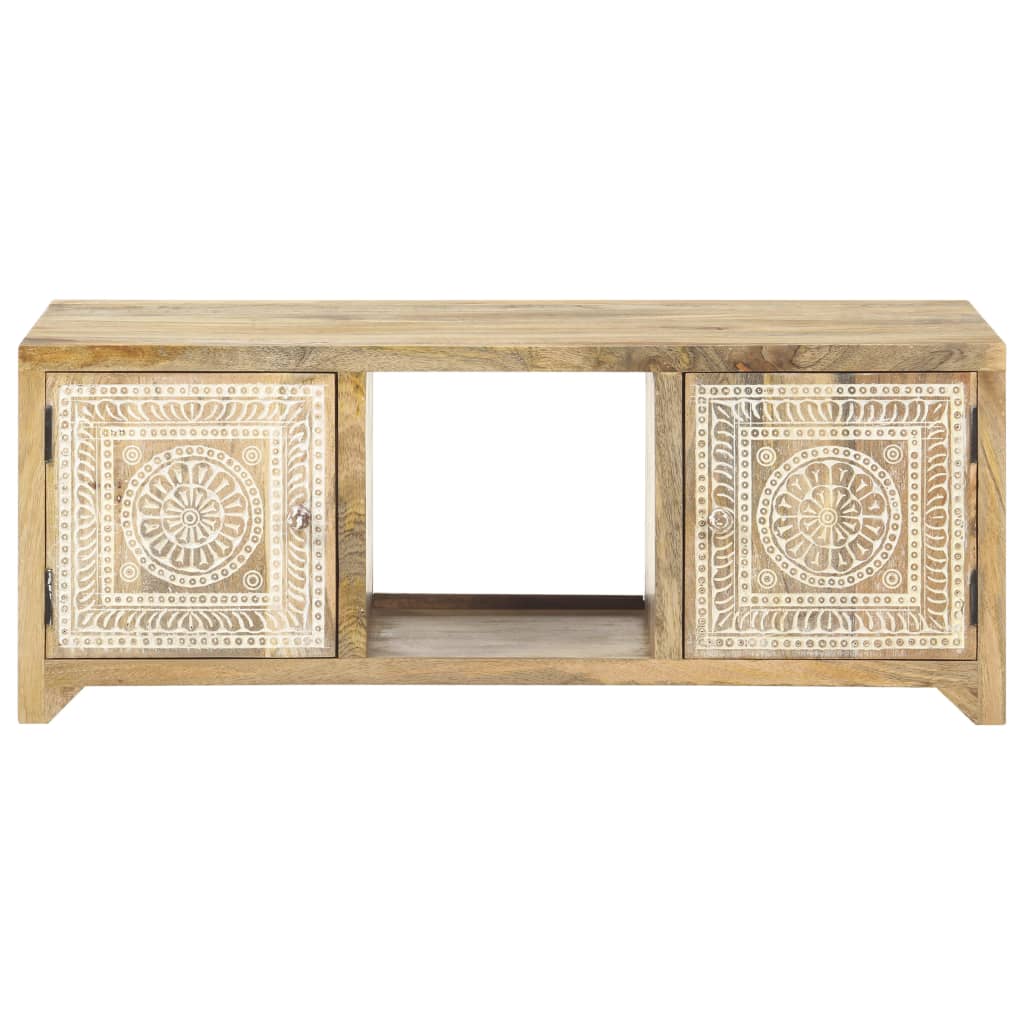 Tavolino da Salotto 90x50x35 cm in Legno Massello di Mango