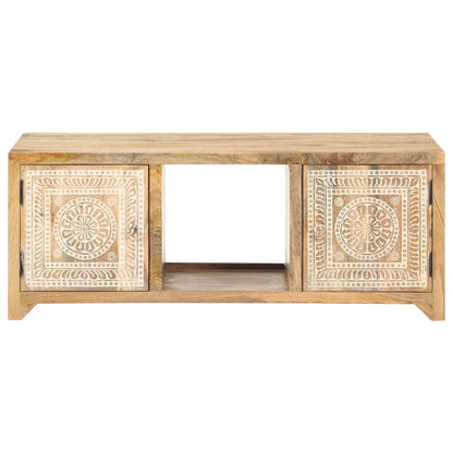 Tavolino da Salotto 90x50x35 cm in Legno Massello di Mango