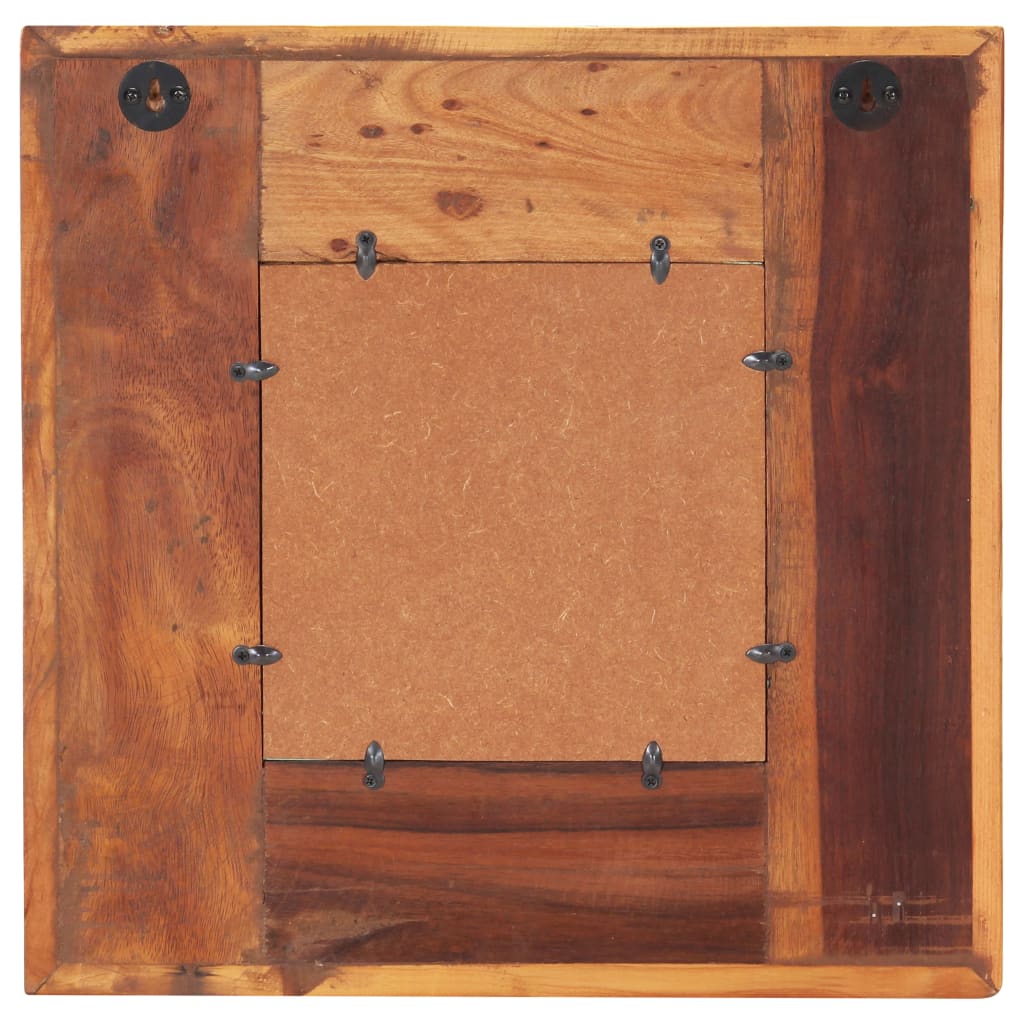 Specchio Decorato con Buddha 50x50cm Legno Massello di Recupero