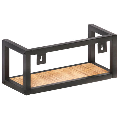 Mensole a Muro 2 pz 40 cm in Legno Massello di Mango Grezzo