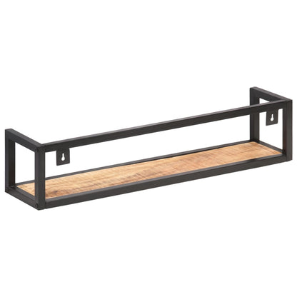 Mensole a Muro 2 pz 80 cm in Legno Massello di Mango Grezzo