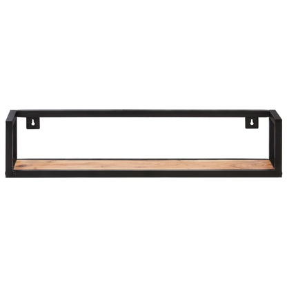 Mensole a Muro 2 pz 80 cm in Legno Massello di Acacia