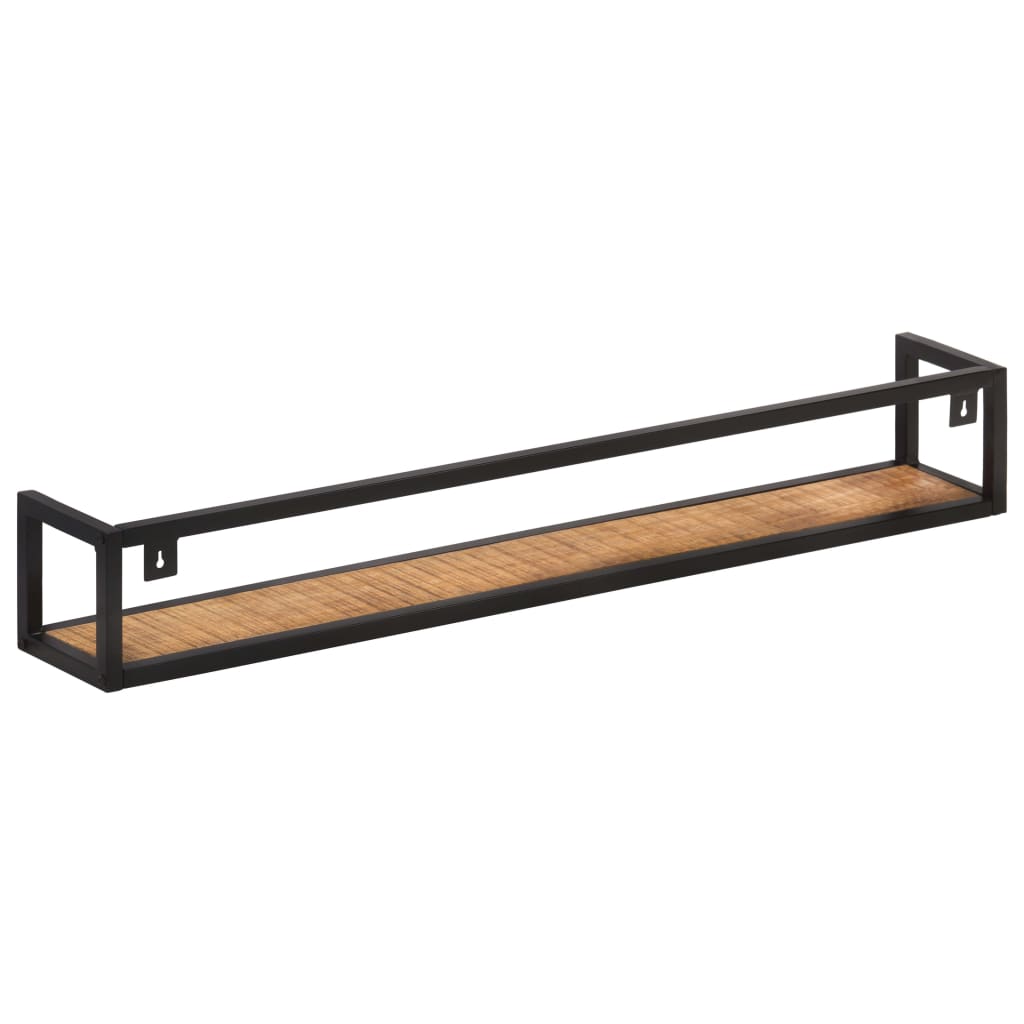 Mensole a Muro 2 pz 120 cm in Legno di Mango Grezzo