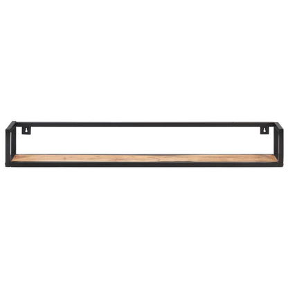 Mensole a Muro 2 pz 120 cm in Legno Massello di Acacia