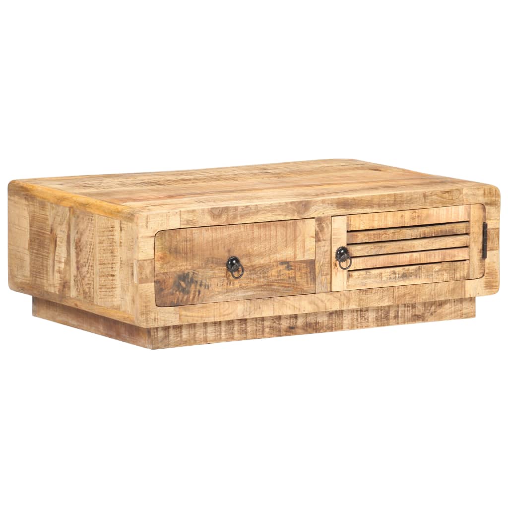 Tavolino da Salotto 90x60x29 cm in Legno di Mango Grezzo