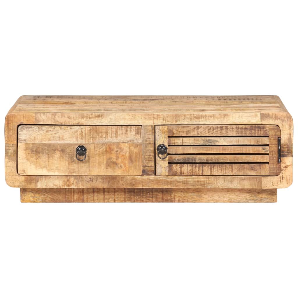 Tavolino da Salotto 90x60x29 cm in Legno di Mango Grezzo