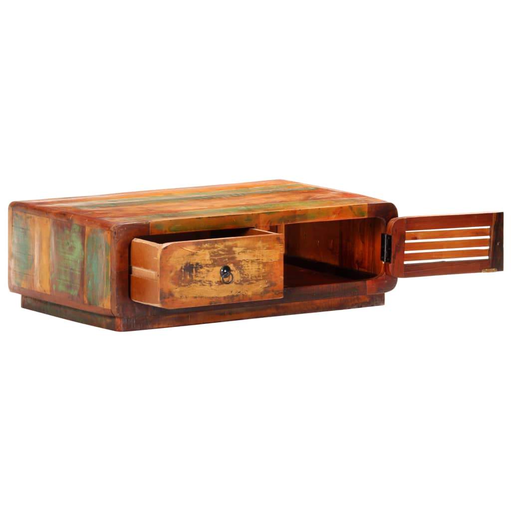 Tavolino da Salotto 90x60x29 cm in Legno Massello di Recupero