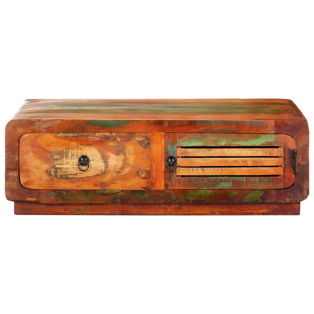 Tavolino da Salotto 90x60x29 cm in Legno Massello di Recupero