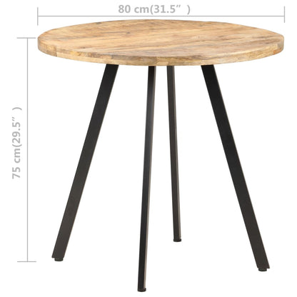 Tavolo da Pranzo 80 cm in Legno di Mango Grezzo