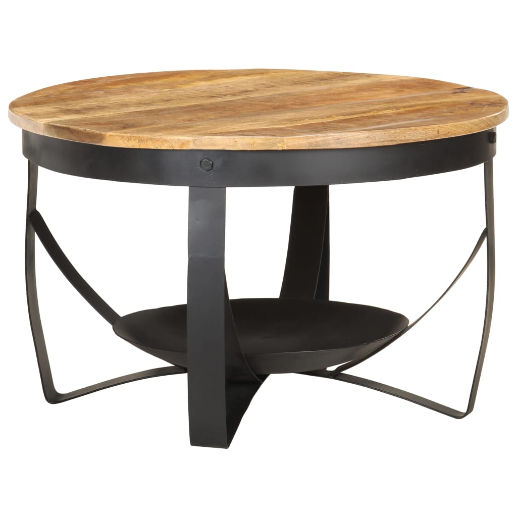 Tavolino da Salotto ÃƒËœ68x43cm in Legno di Mango Grezzo
