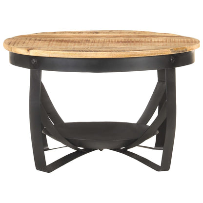 Tavolino da Salotto ÃƒËœ68x43cm in Legno di Mango Grezzo