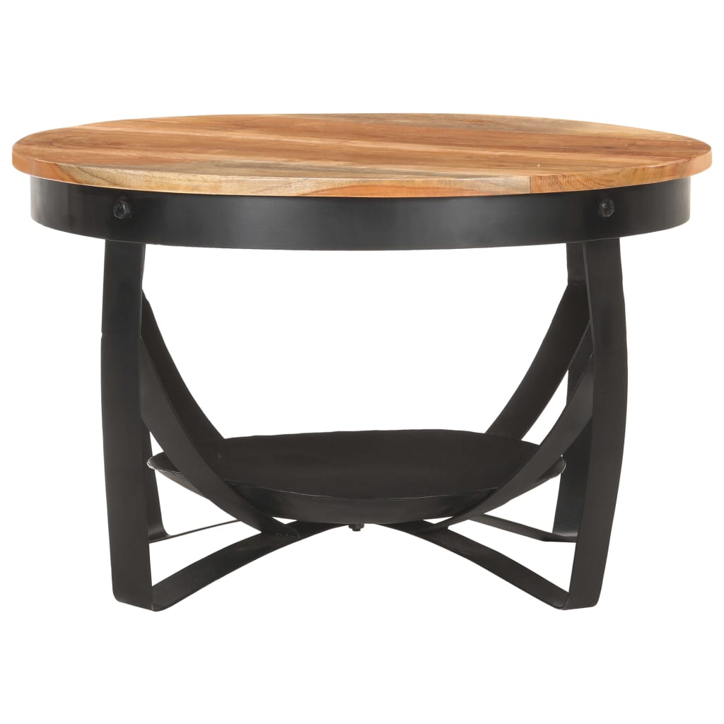 Tavolino da Salotto Ã˜68x43 cm in Legno Massello di Acacia