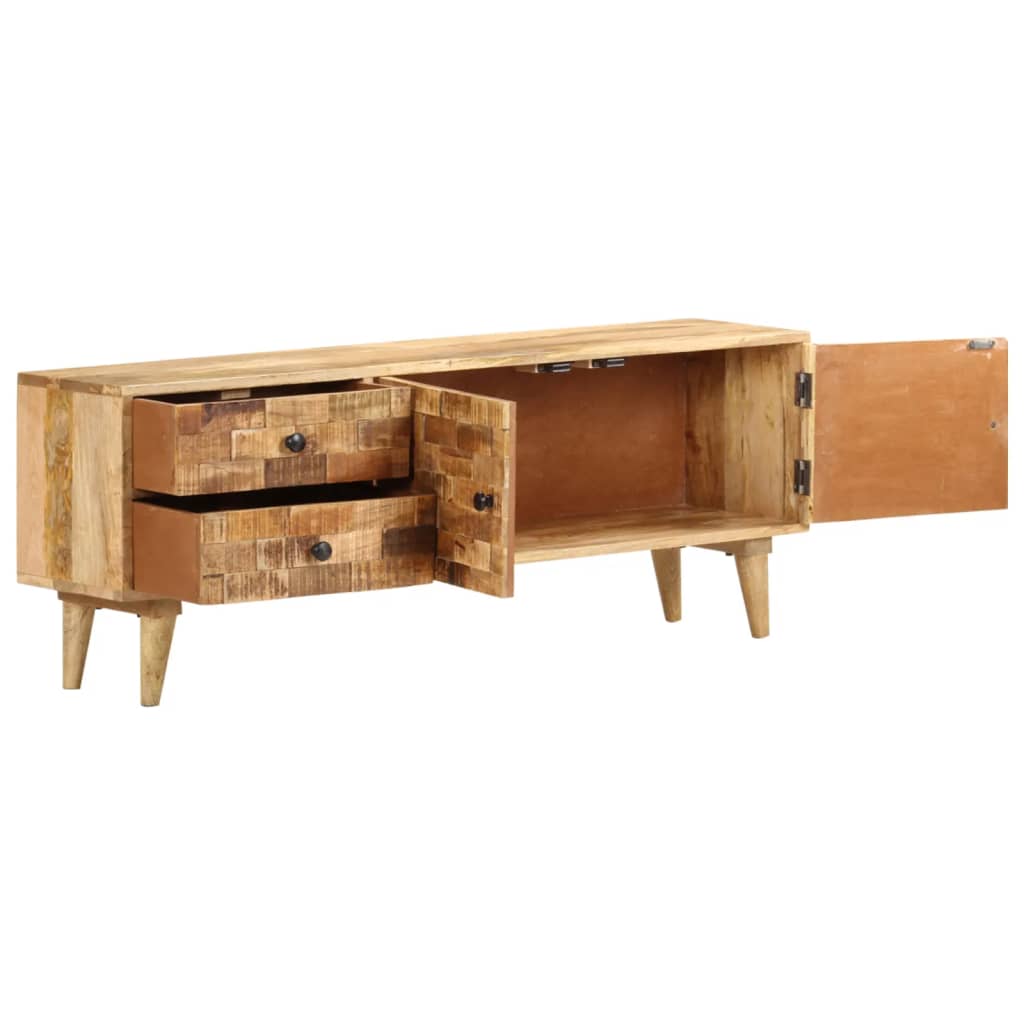 Mobile Porta TV 120x30x45 cm in Legno Massello di Mango