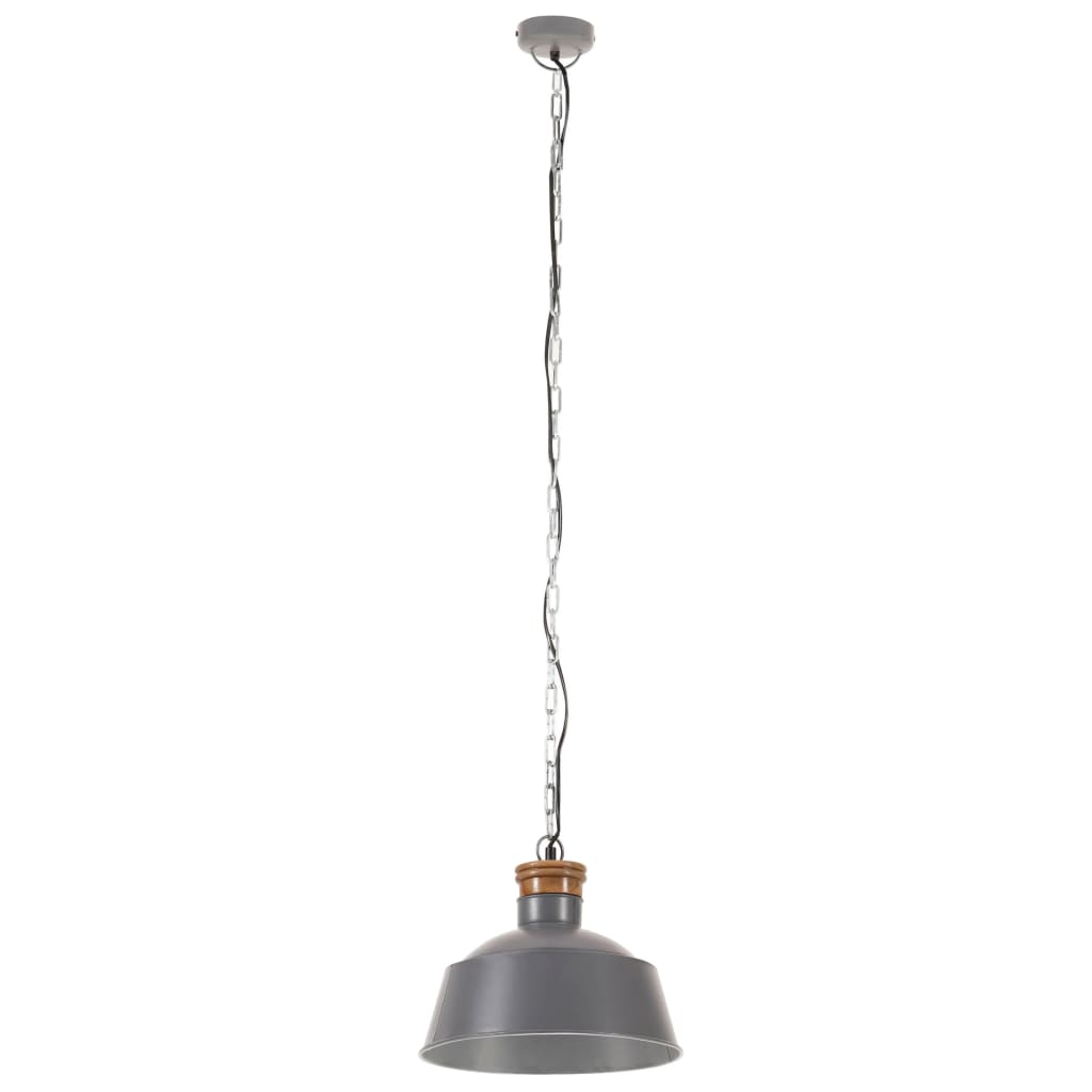 Lampada a Sospensione Industriale 32 cm Grigia E27