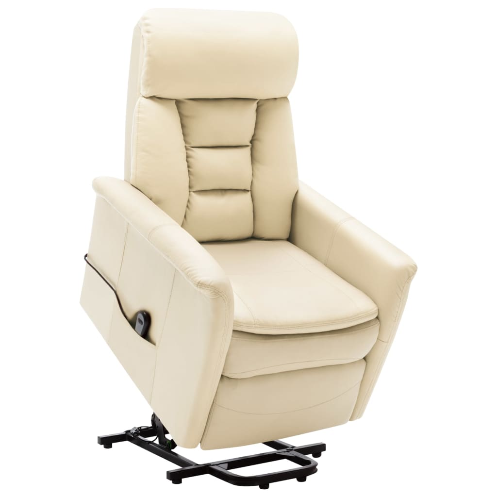 Poltrona Alzapersona Bianco Crema in Similpelle
