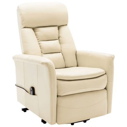 Poltrona Alzapersona Bianco Crema in Similpelle