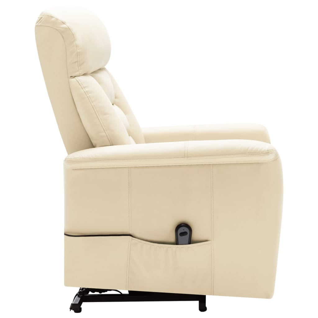 Poltrona Alzapersona Bianco Crema in Similpelle