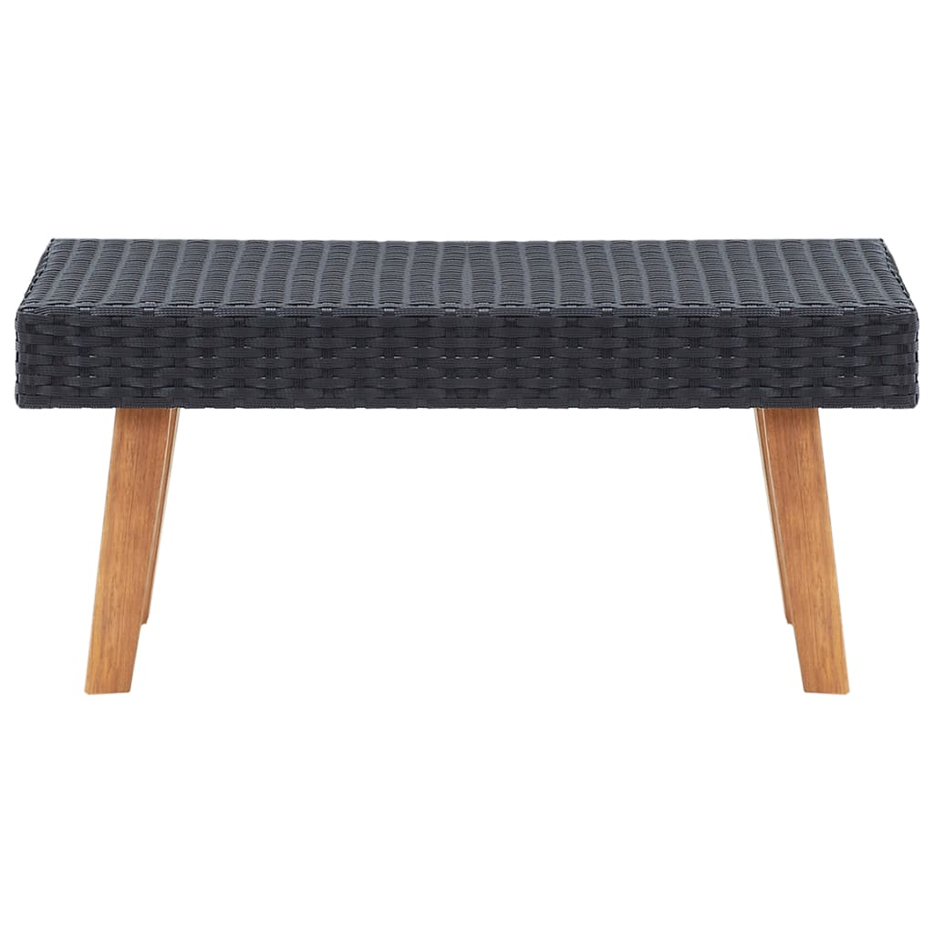 Tavolino da Giardino in Polyrattan Nero