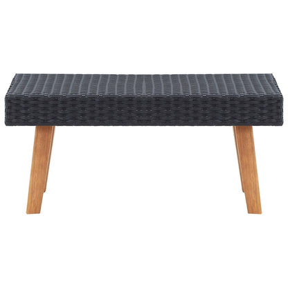 Tavolino da Giardino in Polyrattan Nero