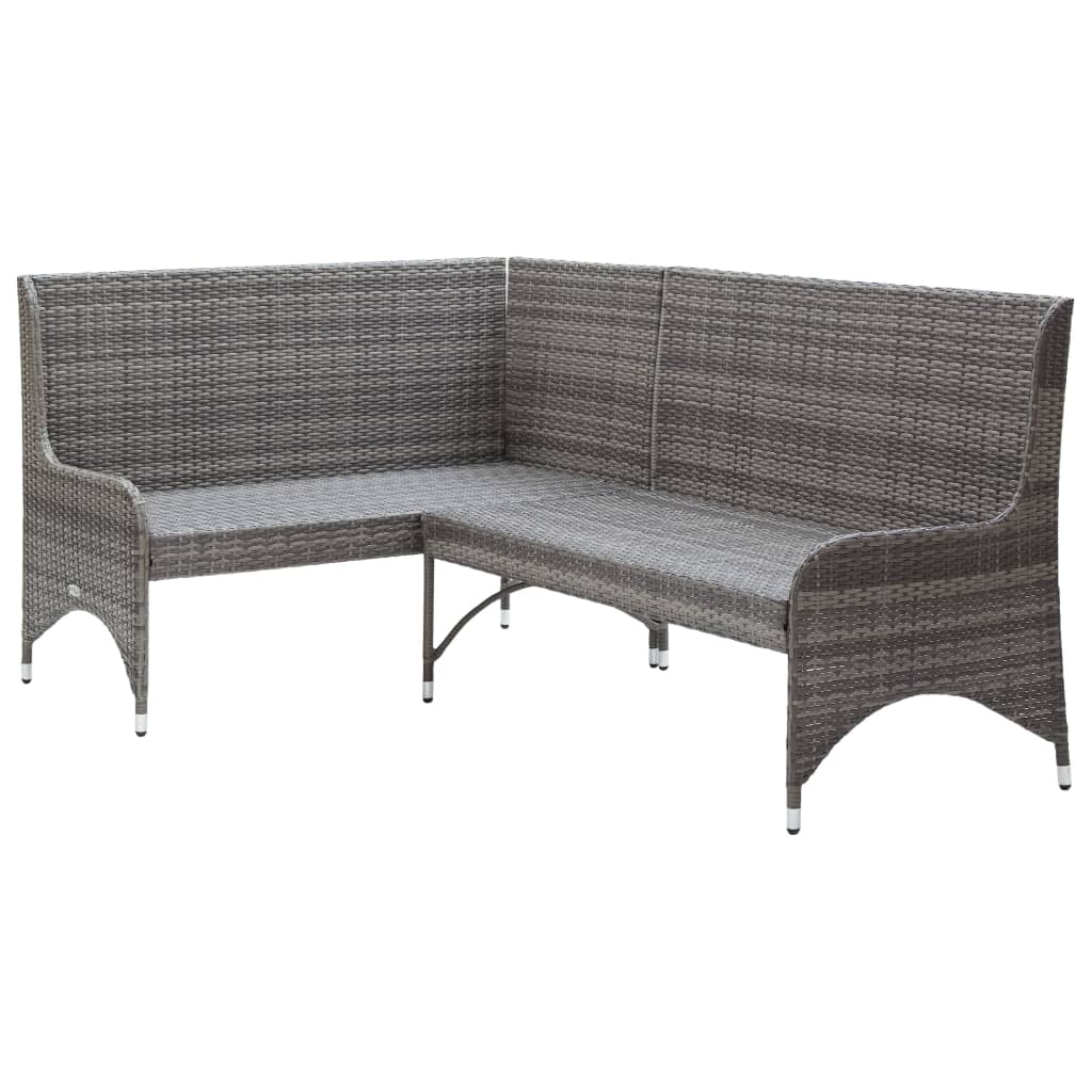 Divani Angolari da Giardino 2 pz in Polyrattan Grigio