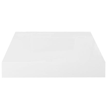 Scaffale a Parete Bianco Lucido 23x23,5x3,8 cm in MDF