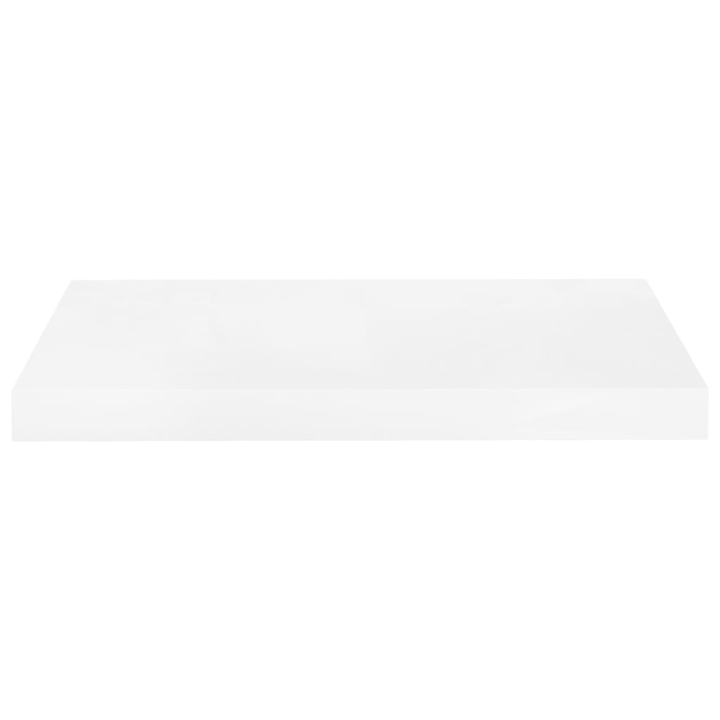 Scaffale a Parete Bianco Lucido 50x23x3,8 cm in MDF