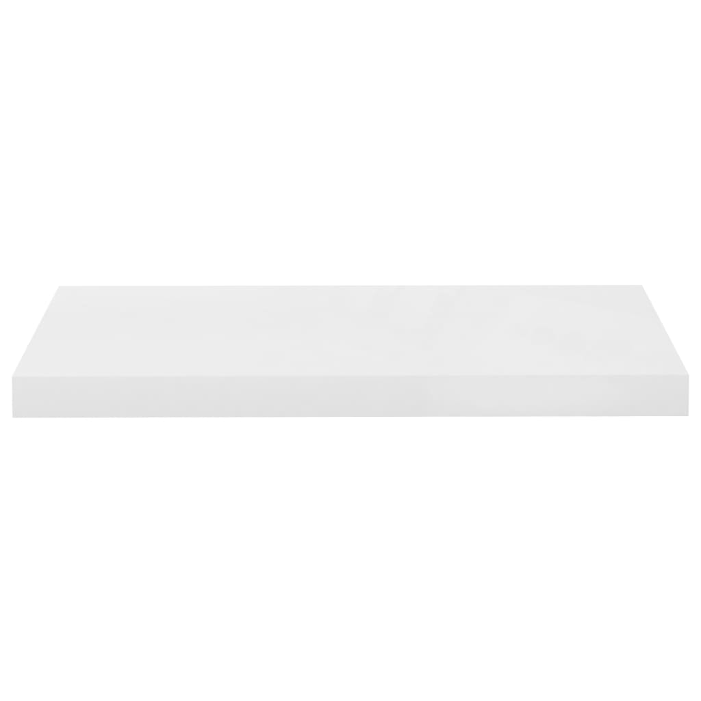 Scaffale a Parete Bianco Lucido 60x23,5x3,8 cm in MDF