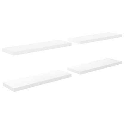 Scaffali a Parete 4 pz Bianco Lucido 80x23,5x3,8 cm in MDF