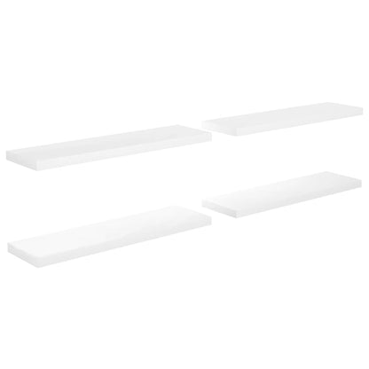 Scaffali a Parete 4 pz Bianco Lucido 23x23,5x3,8 cm in MDF