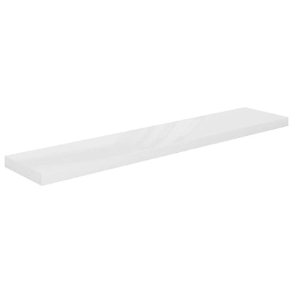 Scaffale a Parete Bianco Lucido 120x23,5x3,8 cm in MDF