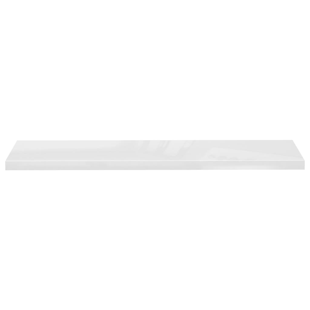 Scaffale a Parete Bianco Lucido 120x23,5x3,8 cm in MDF