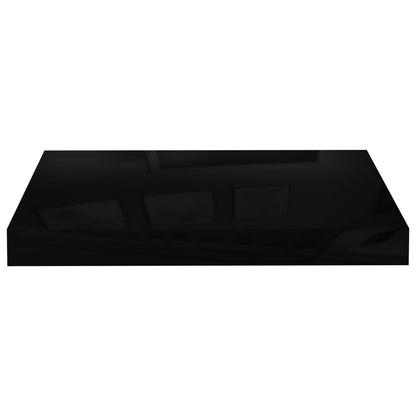 Scaffale a Parete Nero Lucido 40x23x3,8 cm in MDF