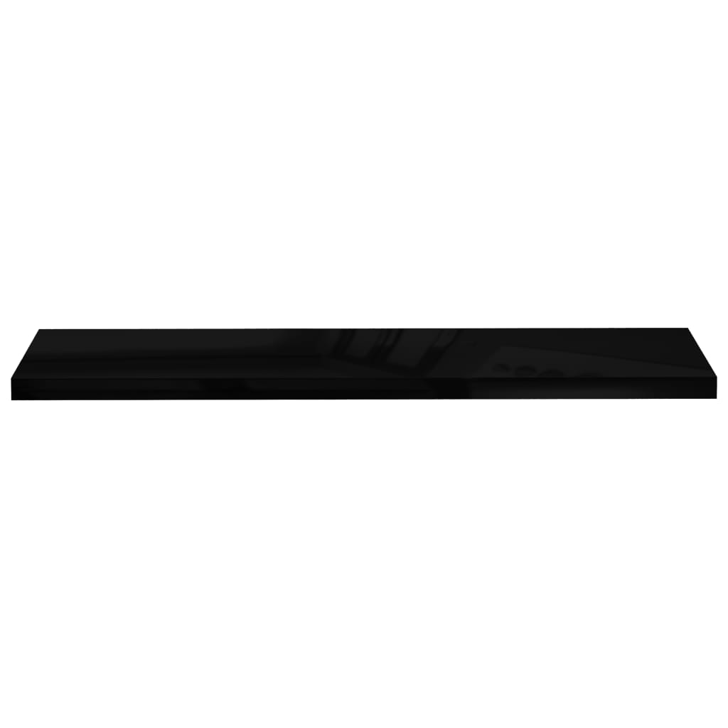 Scaffale a Parete Nero Lucido 120x23,5x3,8 cm in MDF