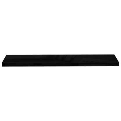 Scaffale a Parete Nero Lucido 120x23,5x3,8 cm in MDF