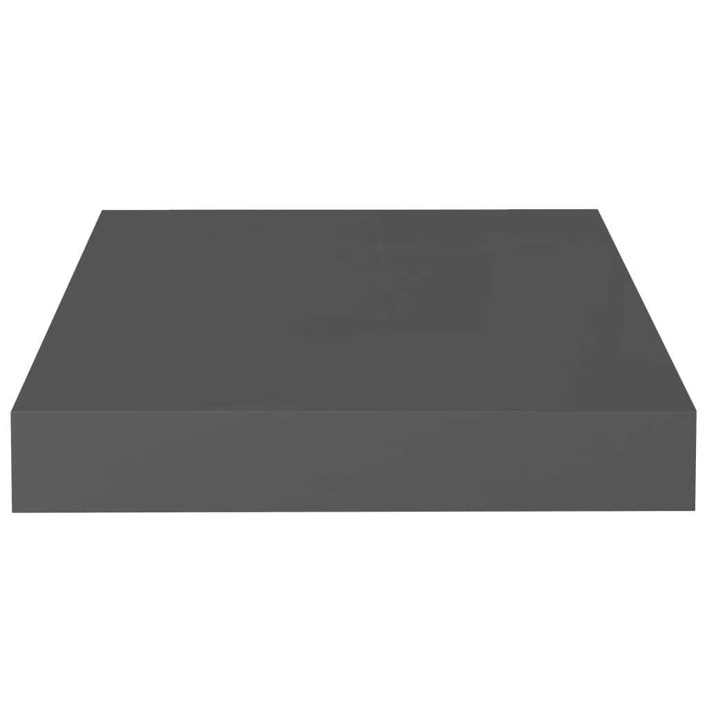 Scaffale a Parete Grigio Lucido 23x23,5x3,8 cm in MDF