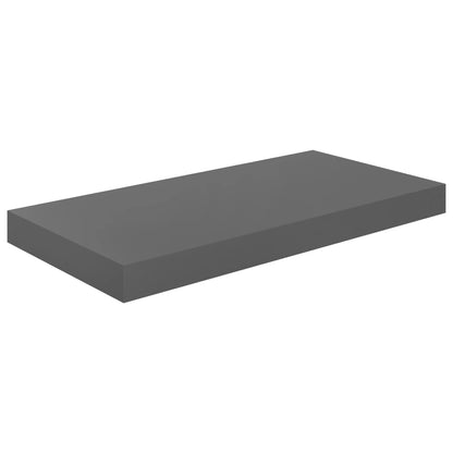 Scaffali a Parete 2 pz Grigio Lucido 50x23x3,8 cm in MDF