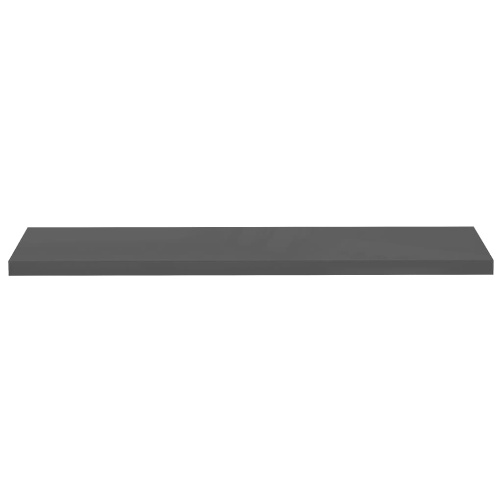 Scaffale a Parete Grigio Lucido 120x23,5x3,8 cm in MDF