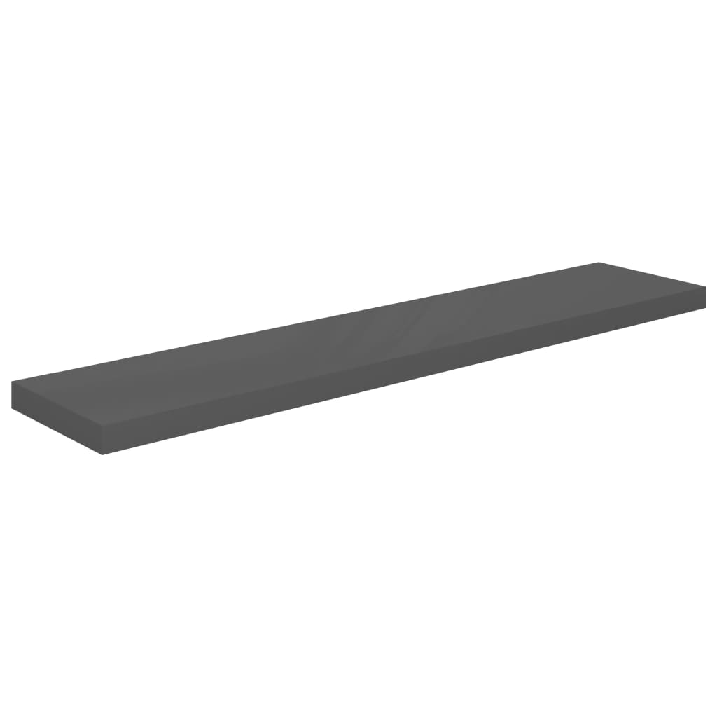 Scaffali a Parete 4 pz Grigio Lucido 120x23,5x3,8 cm in MDF