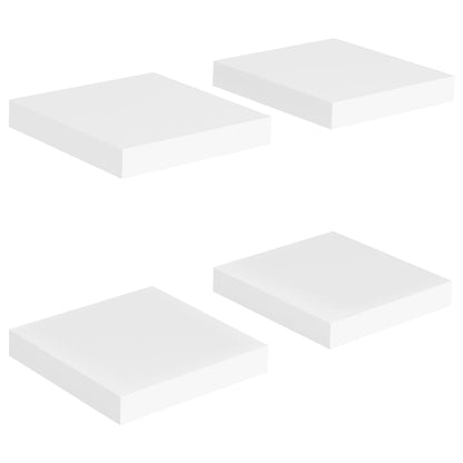 Scaffali a Parete 4 pz Bianchi 23x23,5x3,8 cm in MDF