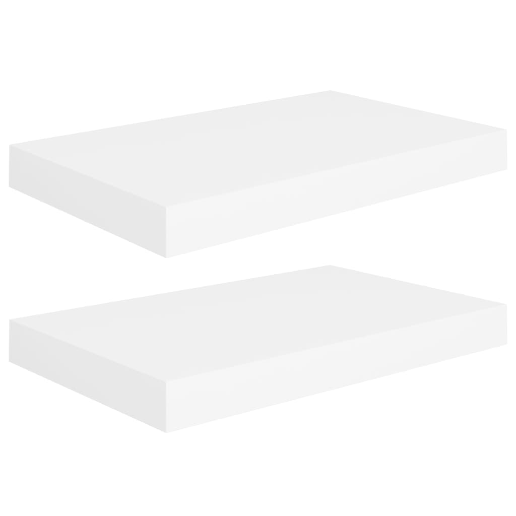 Scaffali a Parete 2 pz Bianchi 40x23x3,8 cm in MDF
