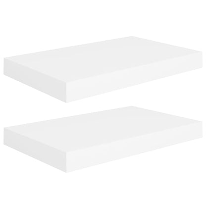 Scaffali a Parete 2 pz Bianchi 40x23x3,8 cm in MDF