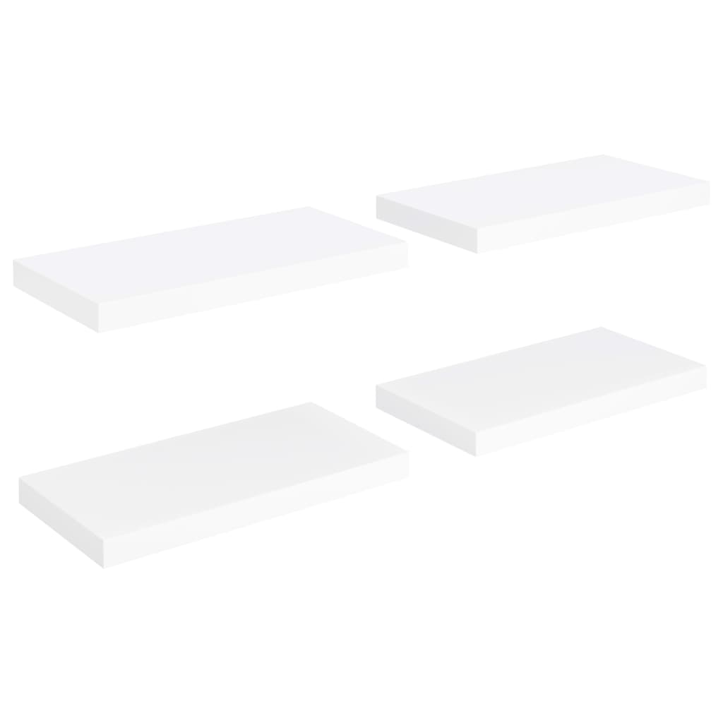 Scaffali a Parete 4 pz Bianchi 50x23x3,8 cm in MDF