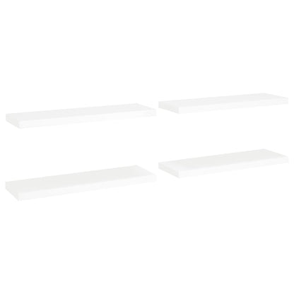 Scaffali a Parete 4 pz Bianchi 80x23,5x3,8 cm in MDF